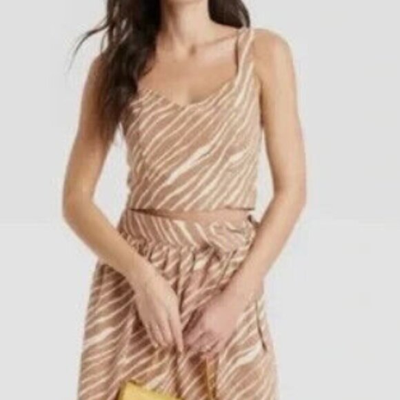 NWT A New Day Women's Linen Slim Fit Tank Top Brown - Picture 3 of 3